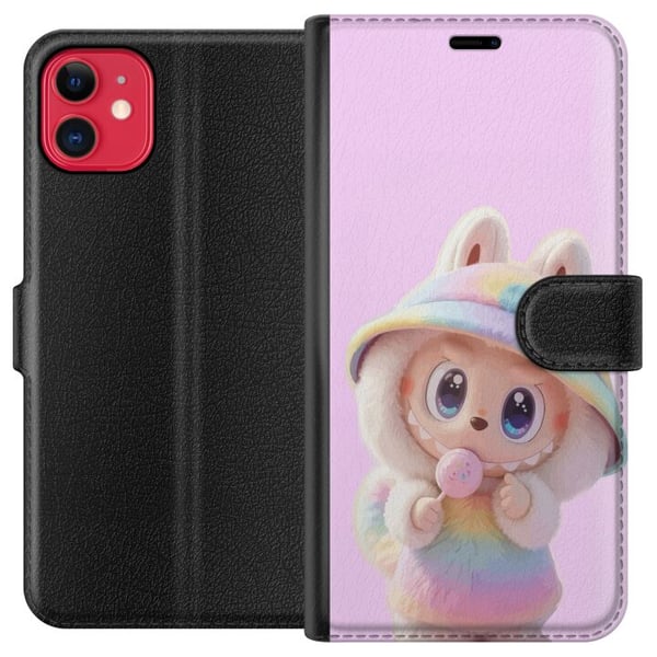 Kompatibel Tegnebogsetui til Apple iPhone 11 Rainbow Bunny Cutie – sødt motiv med pastelfarver og sød figur i hættetrøje Kompatibel Tegnebogsetui til Apple iPhone 11 Rainbow Bunny Cutie – sødt motiv med pastelfarver og sød figur i hættetrøje