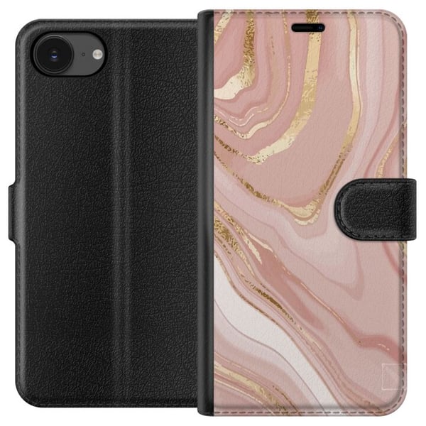 Kompatibelt Lommeboketui til Apple iPhone 16e Marmor Rosa