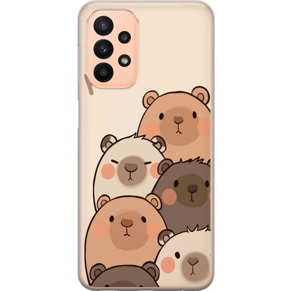 Kompatibelt Mobilskal till Samsung Galaxy A23 Bear Squad Hi Friends Charmiga björnar i olika färger på ljus bakgrund med texten Hi Kompatibelt Mobilskal till Samsung Galaxy A23 Bear Squad Hi Friends Charmiga björnar i olika färger på ljus bakgrund med texten Hi