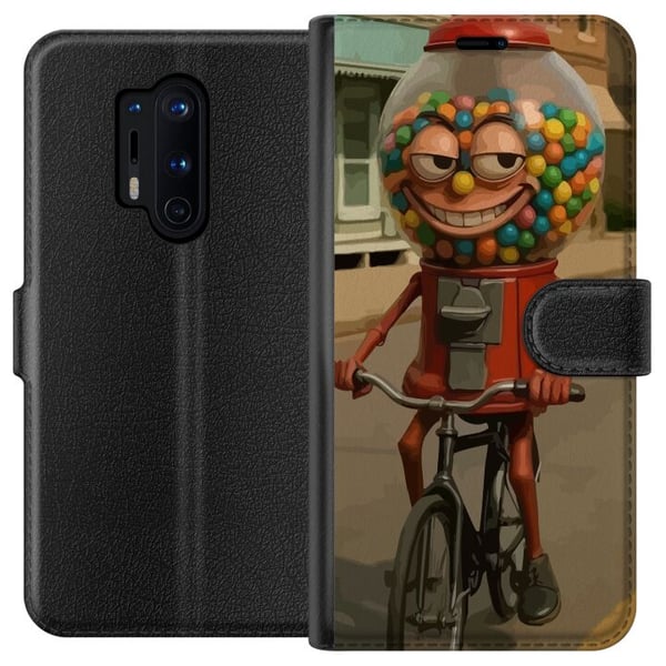 Yhteensopiva Lompakkokotelo OnePlus 8 Pro Italian Brainrot -kuvitus – Hauska karkkiautomaatti pyöräilee retrotyylissä
