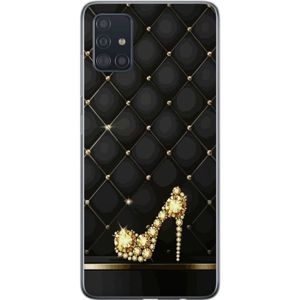 Kompatibelt Mobildeksel til Samsung Galaxy A51 Eksklusiv høyhælt sko i gull med juvellignende detaljer Kompatibelt Mobildeksel til Samsung Galaxy A51 Eksklusiv høyhælt sko i gull med juvellignende detaljer