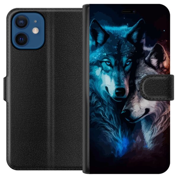 Kompatibelt Lommeboketui til Apple iPhone 12 Varger i natten Kompatibelt Lommeboketui til Apple iPhone 12 Varger i natten