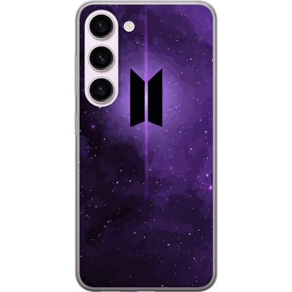 Yhteensopiva Puhelinkuori Samsung Galaxy S23 BTS kpop-logo violetti galaksi juliste avaruusdesign korealainen yhtye ARMY-symboli tähtitaivas musiikki