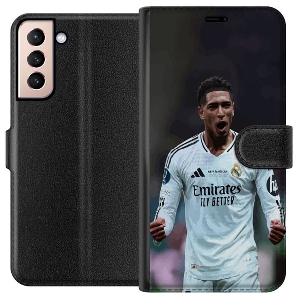 Kompatibel Tegnebogsetui til Samsung Galaxy S21 Jude Bellingham Real Madrid England topmidtbanespiller med enormt potentiale, komplette kvaliteter og