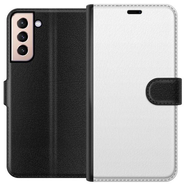 Kompatibelt Lommeboketui til Samsung Galaxy S21 Hvit
