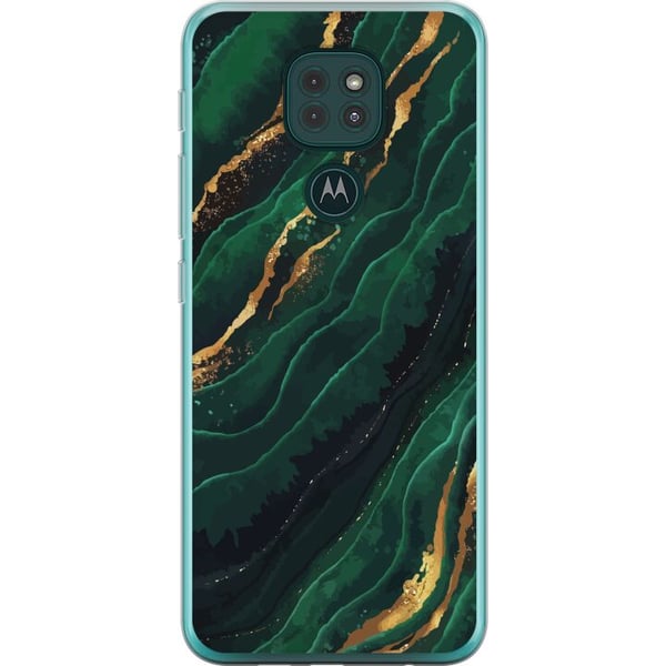 Kompatibel Mobilcover til Motorola Moto G9 Play Marmor Guld Grøn