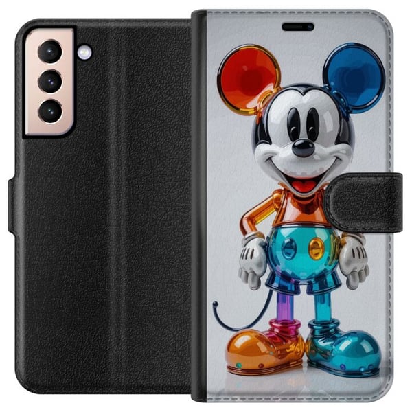 Yhteensopiva Lompakkokotelo Samsung Galaxy S21 Värikäs Mikki Hiiri -hahmo futuristinen kromi kiiltävä Disney poptaide moderni eloisa hahmoaihe julist Yhteensopiva Lompakkokotelo Samsung Galaxy S21 Värikäs Mikki Hiiri -hahmo futuristinen kromi kiiltävä Disney poptaide moderni eloisa hahmoaihe julist