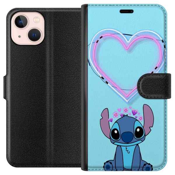 Kompatibelt Plånboksfodral till Apple iPhone 13 mini Hjärta Stitch Kompatibelt Plånboksfodral till Apple iPhone 13 mini Hjärta Stitch