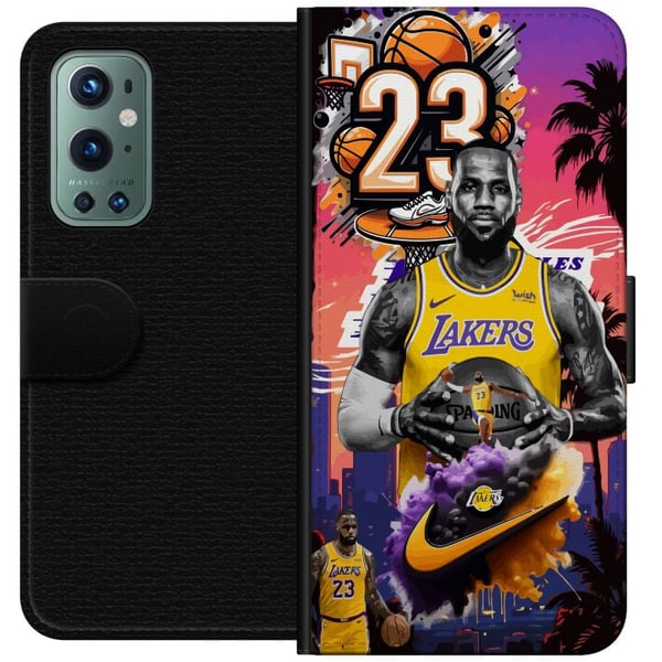 Kompatibelt Lommeboketui til OnePlus 9 Pro Basketinspirert kunstverk med nummer 23 og actionfølelse – kraftfull sportsillustrasjon med dynamisk farge