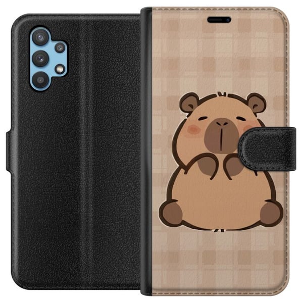 Kompatibelt Plånboksfodral till Samsung Galaxy A32 5G Mobilskal kawaii capybara flera figurer japansk stil Kompatibelt Plånboksfodral till Samsung Galaxy A32 5G Mobilskal kawaii capybara flera figurer japansk stil