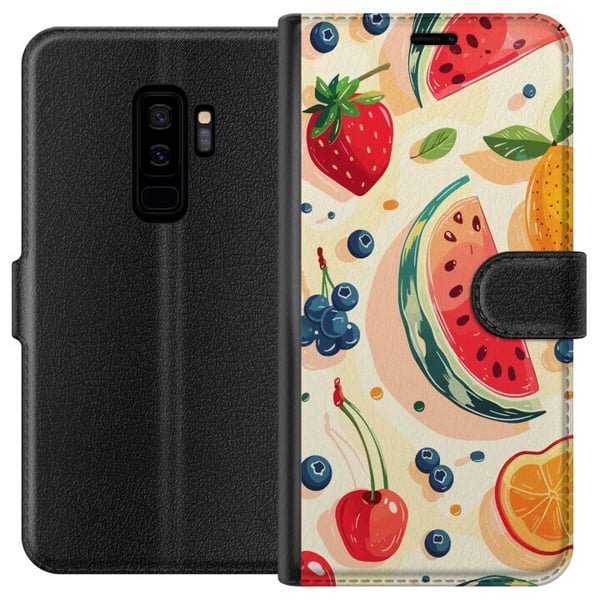 Yhteensopiva Lompakkokotelo Samsung Galaxy S9+ Leikkisä kuvitus hedelmäkuviosta, jossa on vesimelonia, sitrushedelmiä ja marjoja Yhteensopiva Lompakkokotelo Samsung Galaxy S9+ Leikkisä kuvitus hedelmäkuviosta, jossa on vesimelonia, sitrushedelmiä ja marjoja
