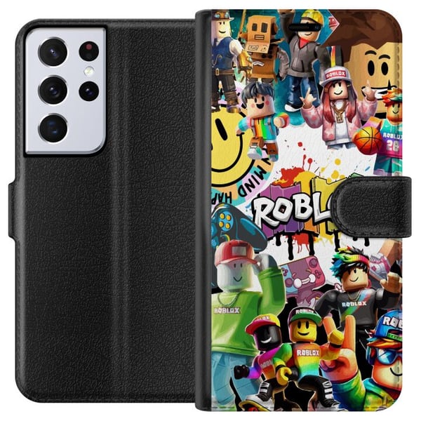 Kompatibelt Lommeboketui til Samsung Galaxy S21 Ultra 5G Roblox Kompatibelt Lommeboketui til Samsung Galaxy S21 Ultra 5G Roblox