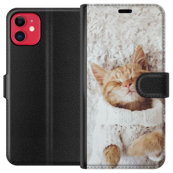 Kompatibelt Plånboksfodral till Apple iPhone 11 Katt Kompatibelt Plånboksfodral till Apple iPhone 11 Katt