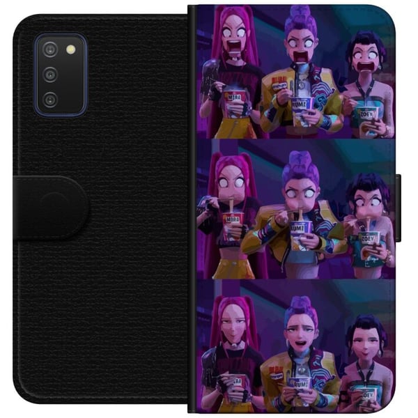 Kompatibel Tegnebogsetui til Samsung Galaxy A03s Samlerfigur KPop Demon Hunters mørk stil
