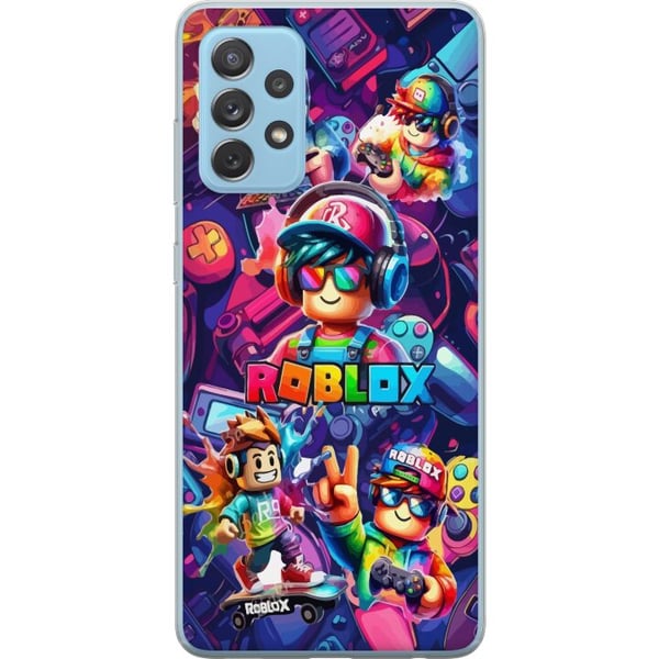 Kompatibelt Mobildeksel til Samsung Galaxy A52 5G Fargerik Roblox-spillgruppe med hodetelefoner og neonfarger for barn og spillinteresserte Kompatibelt Mobildeksel til Samsung Galaxy A52 5G Fargerik Roblox-spillgruppe med hodetelefoner og neonfarger for barn og spillinteresserte