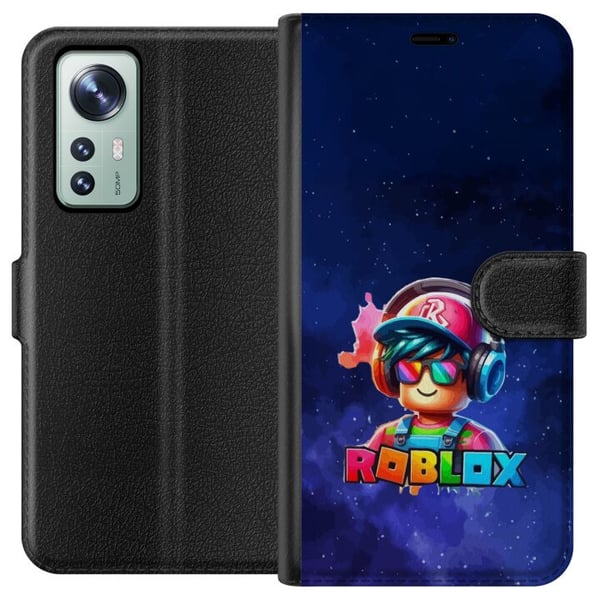 Yhteensopiva Lompakkokotelo Xiaomi 12 Roblox Space Explorer -design futuristinen avaruusteema värikkäillä yksityiskohdilla pelitunnelmaa ja sinistä n