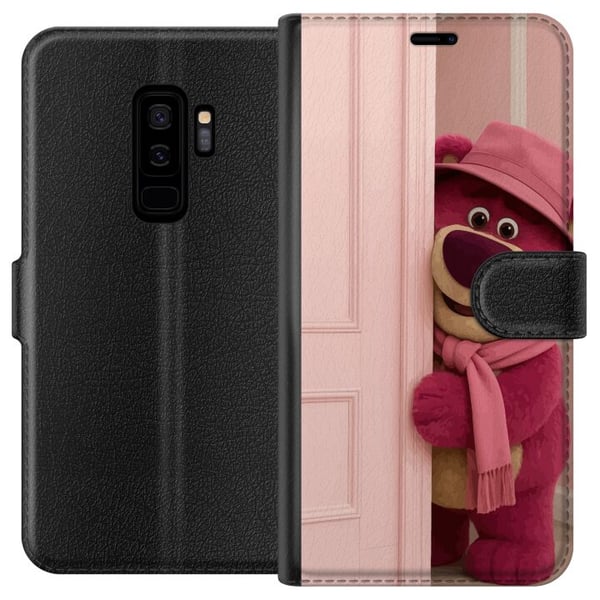 Kompatibelt Plånboksfodral till Samsung Galaxy S9+ Rosa nalle med hatt och scarf söt pastellfärgad design fylld av kärlek humor och värme