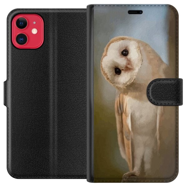 Kompatibel Tegnebogsetui til Apple iPhone 11 Uggla Nyfiken Blick Fågelmotiv Skog Natur Grafiskt Design Kompatibel Tegnebogsetui til Apple iPhone 11 Uggla Nyfiken Blick Fågelmotiv Skog Natur Grafiskt Design