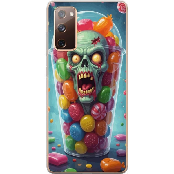 Kompatibel Mobilcover til Samsung Galaxy S20 FE Zombie plakat slikbæger horror kunst slik kranie skræmmende farverig halloween uhyggelig design