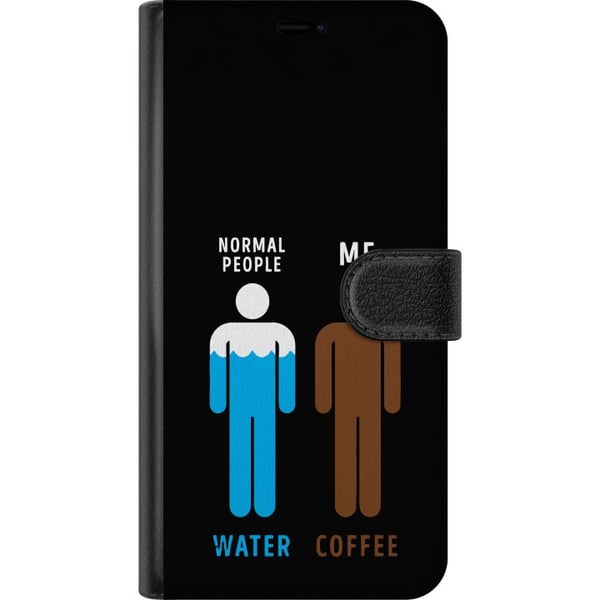 Kompatibelt Plånboksfodral till Samsung Galaxy A32 5G Rolig minimalistisk illustration med text normal people water me coffee perfekt för kaffeälskar