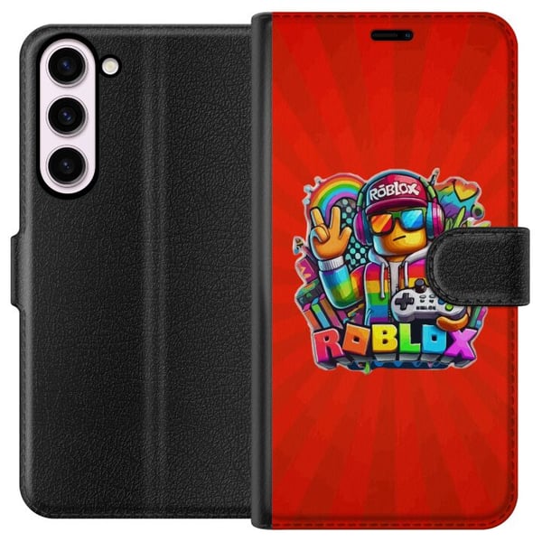 Yhteensopiva Lompakkokotelo Samsung Galaxy S23+ Roblox-hahmo peliohjaimella ja sateenkaaren väreillä, eloisa pelidesign peliharrastajille
