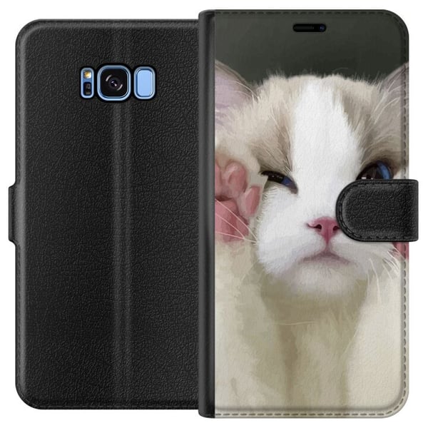 Kompatibelt Plånboksfodral till Samsung Galaxy S8 Katt Hej Kompatibelt Plånboksfodral till Samsung Galaxy S8 Katt Hej