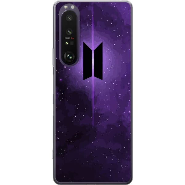 Kompatibel Mobilcover til Sony Xperia 1 III BTS kpop-logo lilla galakse plakat rumdesign koreansk band ARMY-symbol stjernehimmel musik fan art