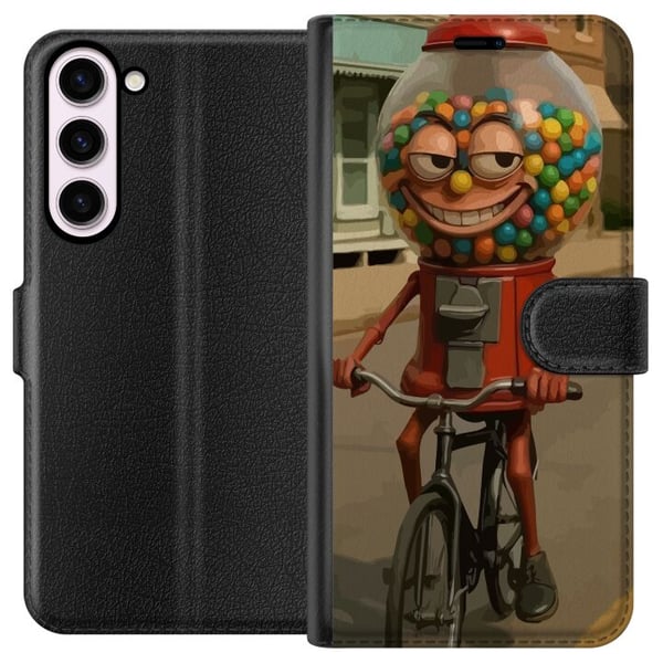 Kompatibelt Lommeboketui til Samsung Galaxy S23+ Italiensk Brainrot-illustrasjon – Morsom godterimaskin sykler i retrodesign