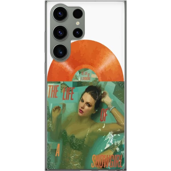 Kompatibel Mobilcover til Samsung Galaxy S23 Ultra Taylor Swift The Life of a Showgirl – Lyserød popdiva i glitter & glam