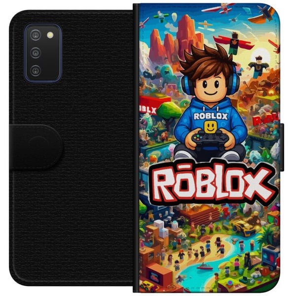 Kompatibelt Lommeboketui til Samsung Galaxy A03s Roblox-univers med spillkarakterer, actionfylte eventyr og flygende kjøretøy