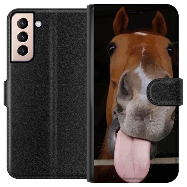 Kompatibelt Lommeboketui til Samsung Galaxy S21 Rolig hest Kompatibelt Lommeboketui til Samsung Galaxy S21 Rolig hest