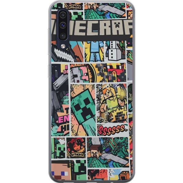 Kompatibelt Mobilskal till Samsung Galaxy A50 Minecraft Art