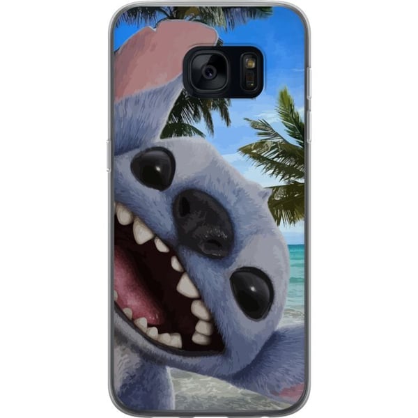 Kompatibel Mobilcover til Samsung Galaxy S7 Stitch-telefonetaske med palmer i sødt venskabsdesign.