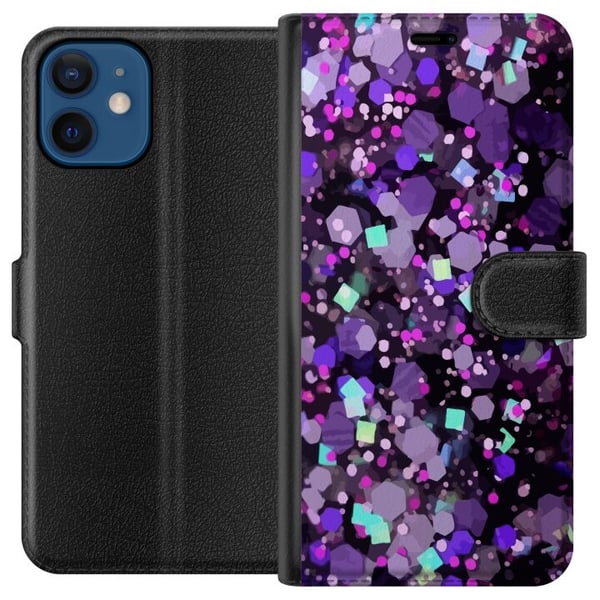 Kompatibelt Lommeboketui til Apple iPhone 12 Lilla Glitter