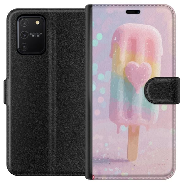 Kompatibelt Lommeboketui til Samsung Galaxy S10 Lite Pastellis med hjerte, søt design med smeltende farger og glitter for sommer og godteristil Kompatibelt Lommeboketui til Samsung Galaxy S10 Lite Pastellis med hjerte, søt design med smeltende farger og glitter for sommer og godteristil