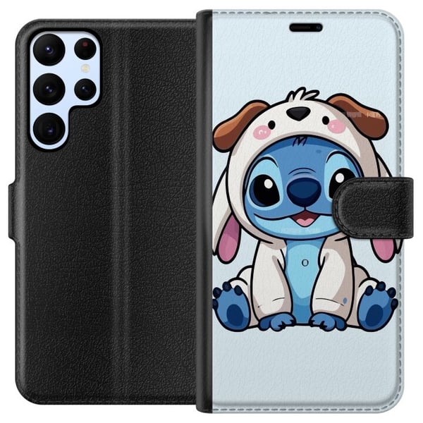 Yhteensopiva Lompakkokotelo Samsung Galaxy S22 Ultra 5G Stitch Hundkostym Lilo & Stitch Disney Roligt Motiv Blå Yhteensopiva Lompakkokotelo Samsung Galaxy S22 Ultra 5G Stitch Hundkostym Lilo & Stitch Disney Roligt Motiv Blå