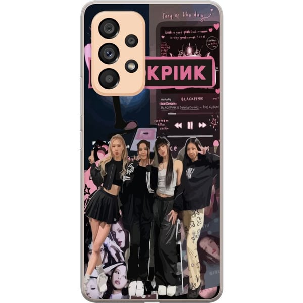 Kompatibelt Mobildeksel til Samsung Galaxy A53 5G BLACKPINK collage med musikkspiller moteestetikk rosa svart K-pop-design Kompatibelt Mobildeksel til Samsung Galaxy A53 5G BLACKPINK collage med musikkspiller moteestetikk rosa svart K-pop-design