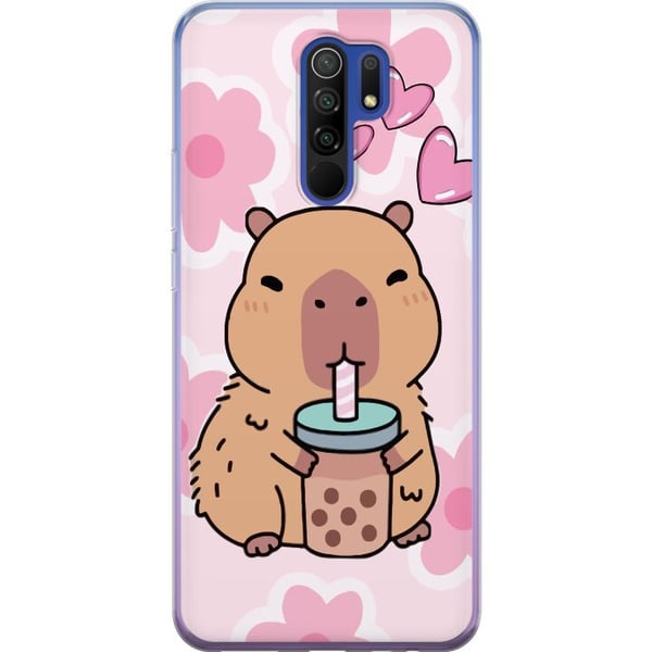 Kompatibelt Mobilskal till Xiaomi Redmi 9 Kawaii Capybara Hjärtan Anime Stil Söt Design Djurmotiv TikTok Populärt Present Tjej