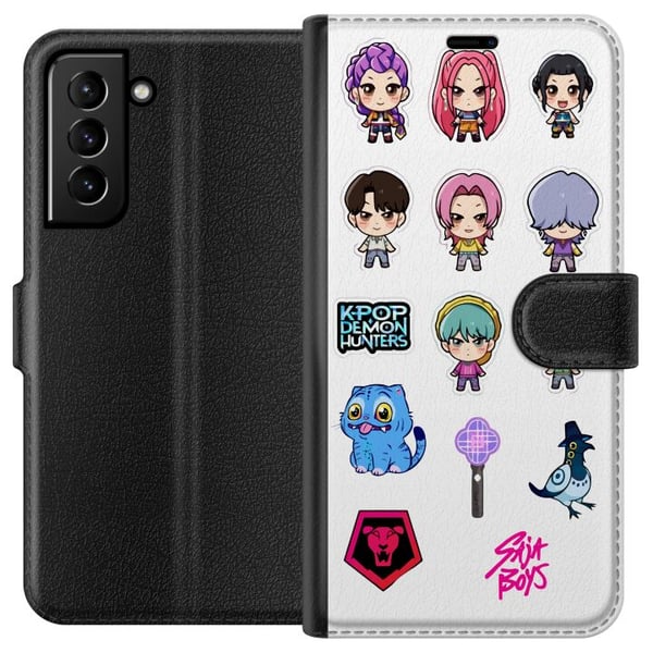 Kompatibelt Lommeboketui til Samsung Galaxy S21+ 5G Kpop Demonjegere Chibi Søte Idoler Anime Stil Tegnefilm Kawaii Kunst Kompatibelt Lommeboketui til Samsung Galaxy S21+ 5G Kpop Demonjegere Chibi Søte Idoler Anime Stil Tegnefilm Kawaii Kunst