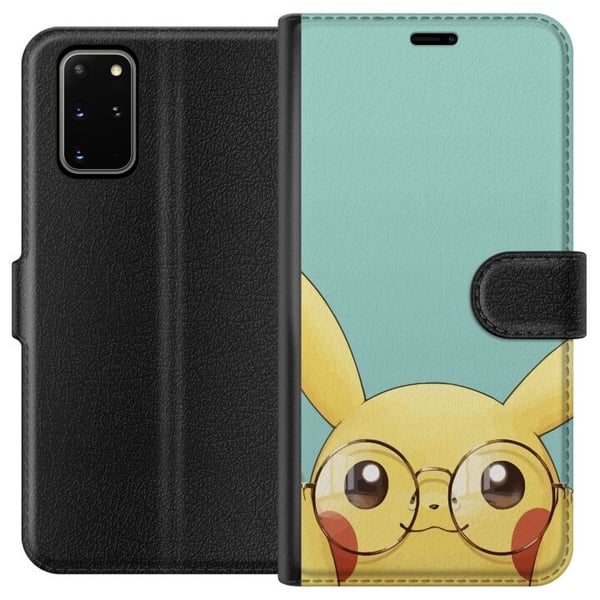 Kompatibelt Plånboksfodral till Samsung Galaxy S20+ Pikachu glasögon Kompatibelt Plånboksfodral till Samsung Galaxy S20+ Pikachu glasögon