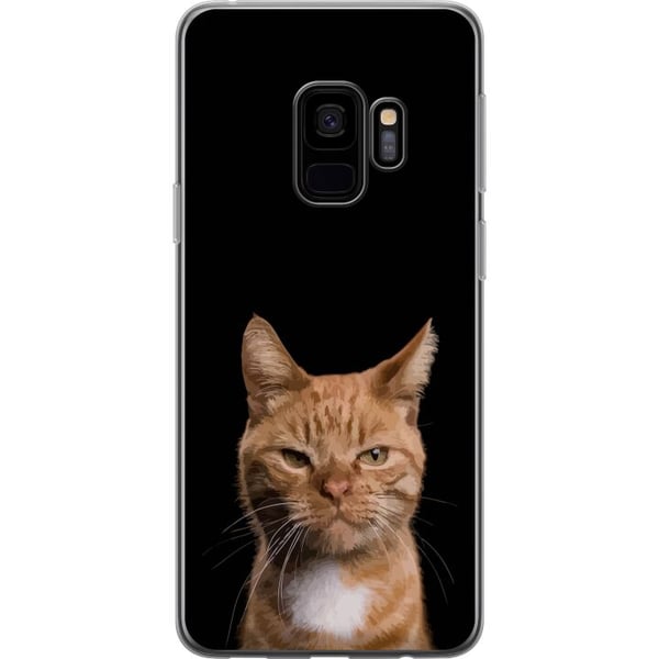 Yhteensopiva Puhelinkuori Samsung Galaxy S9 Lähikuva oranssista kissasta mustaa taustaa vasten, voimakas kontrasti ja ilmeikäs katse Yhteensopiva Puhelinkuori Samsung Galaxy S9 Lähikuva oranssista kissasta mustaa taustaa vasten, voimakas kontrasti ja ilmeikäs katse