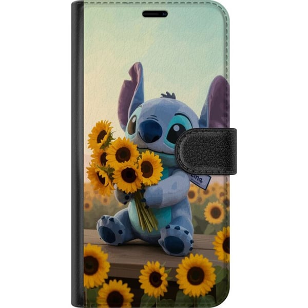 Kompatibelt Lommeboketui til Samsung Galaxy S21+ 5G Disney Stitch solsikkeplakat Lilo og Stitch blå aliensolsikker søt kawaii-figur feltdesign kunst