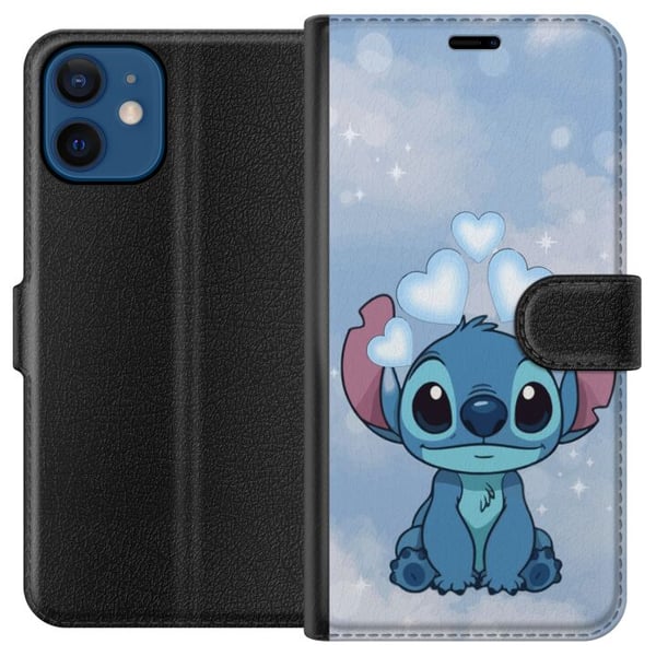 Kompatibelt Lommeboketui til Apple iPhone 12 Stitch Hoppande Gled - Morsomt Design for Gave
