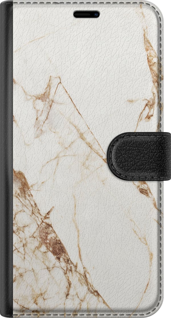 Kompatibelt Plånboksfodral till Samsung Galaxy S21 Vit marmor