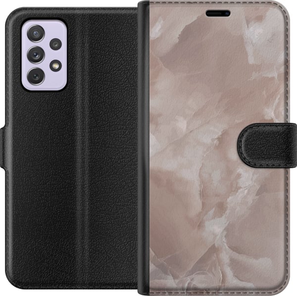 Kompatibelt Plånboksfodral till Samsung Galaxy A52s 5G Marmor Rosa