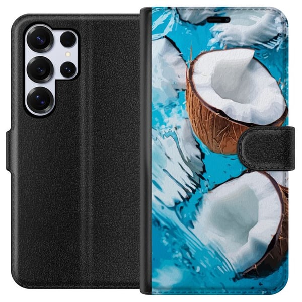 Kompatibel Tegnebogsetui til Samsung Galaxy S25 Ultra Kokosnød Pool Sommer Strand Paradis Kompatibel Tegnebogsetui til Samsung Galaxy S25 Ultra Kokosnød Pool Sommer Strand Paradis