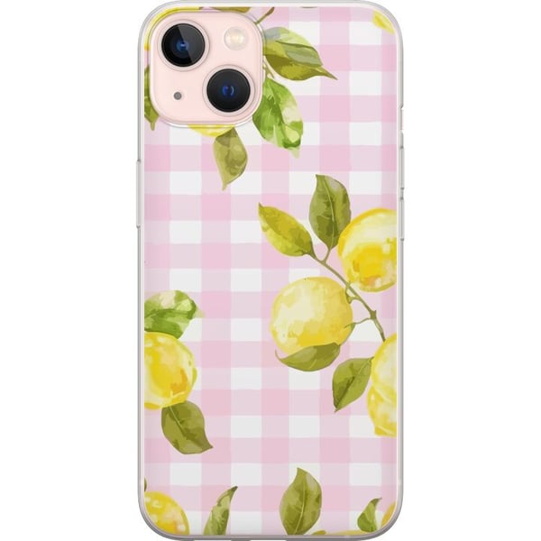 Kompatibel Mobilcover til Apple iPhone 13 Citrongrønt og lyserødt ginghammønster – citronmønster med lyserødt ternet motiv i pastel og sommerlig æste Kompatibel Mobilcover til Apple iPhone 13 Citrongrønt og lyserødt ginghammønster – citronmønster med lyserødt ternet motiv i pastel og sommerlig æste
