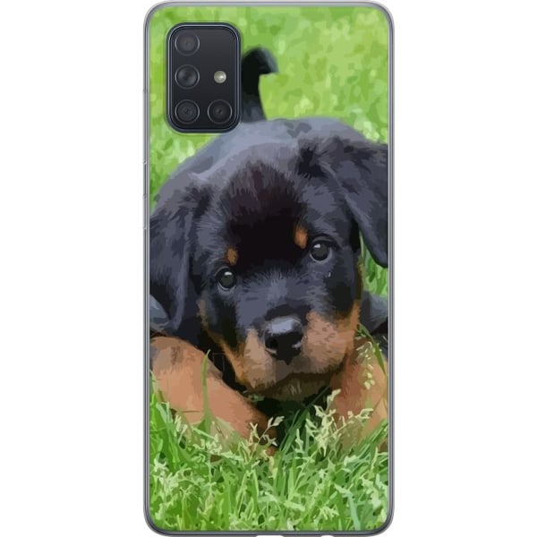 Kompatibelt Mobildeksel til Samsung Galaxy A71 Rottweilervalp med store øyne, myke farger og tydelige detaljer, naturinspirert og sjarmerende hundede Kompatibelt Mobildeksel til Samsung Galaxy A71 Rottweilervalp med store øyne, myke farger og tydelige detaljer, naturinspirert og sjarmerende hundede