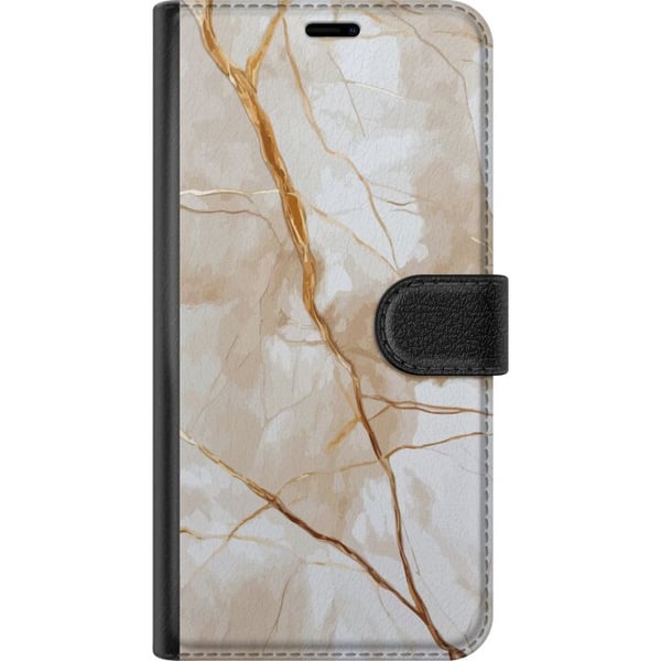 Kompatibelt Plånboksfodral till Samsung Galaxy S9+ Vit marmor med guldådror elegant lyxig design perfekt för dig som älskar stil och klass