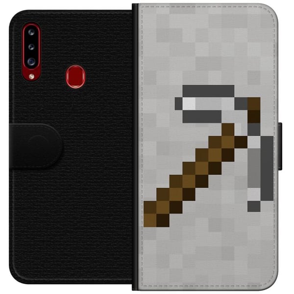 Kompatibelt Plånboksfodral till Samsung Galaxy A20s Minecraft Tools